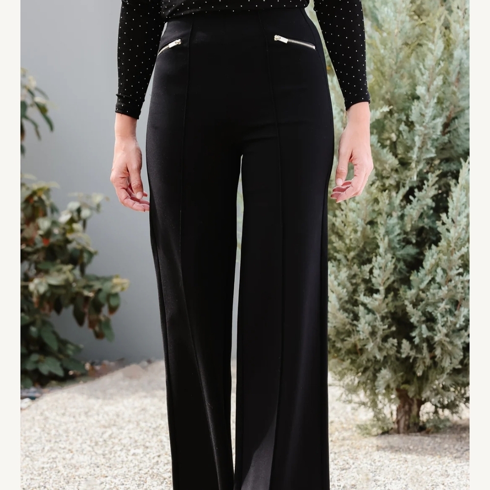 Ivy City Co Black Wide-Leg Pants